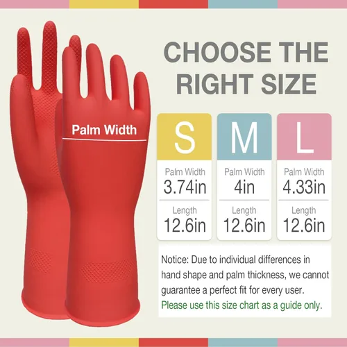 Miniatura 6 de Guantes de Cocina para Lavar Platos - 5 Pares de Guantes de Goma para Limpieza del Hogar, Lavar Platos, Limpieza, Jardinería, Guantes