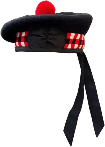Miniatura 9 de AAR Gorros Glengarry Balmoral Kilt Scottish para hombre en dados y lisos 100% lana Piper 52-62