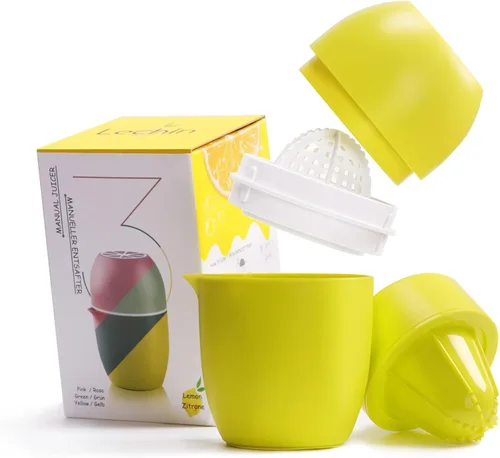 Lechin Exprimidor de Mano - Exprimidor de Cítricos con Forma de Limón - Exprimidor de Limón Manual con Dos Opciones de Prensa para Diferentes Frutas