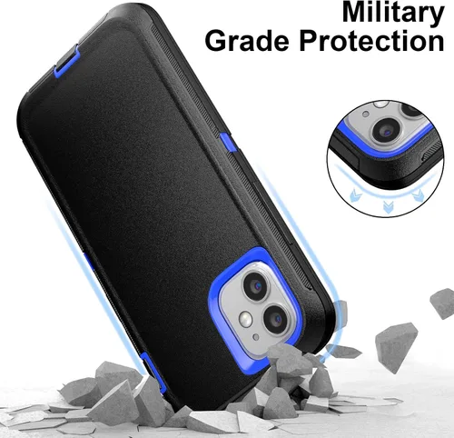 Miniatura 5 de Funda para iPhone 12 Mini con funda de clip para cinturón y 2 protectores de pantalla, funda de protección completa resistente de grado militar a