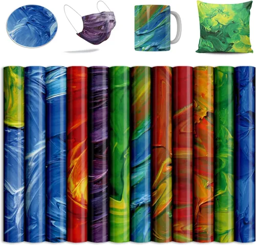 Miniatura 8 de Hojas de transferencia, papel de sublimación de acuarela, papel de transferencia para camisetas en blanco, vasos, tazas, 8 unidades, 12 x 12