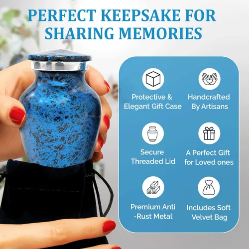 Miniatura 4 de Urnas pequeñas y elegantes para recuerdo de cenizas humanas, elegante urna de cremación para recuerdos preciados, recuerdos de urna pequeña, mini