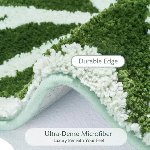 Miniatura 4 de Alfombra de baño con forma de hojas verdes, alfombra de baño con forma de hojas tropicales para bonita decoración de baño, alfombra de planta