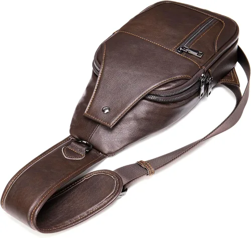 Miniatura 84 de LUKZIJAES Bolso bandolera de cuero genuino para hombre