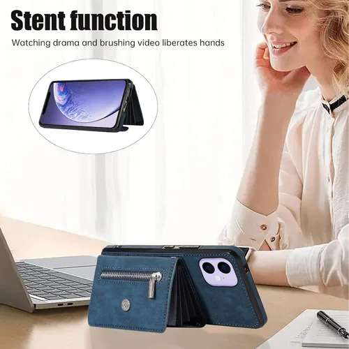 Miniatura 3 de Asuwish Funda de teléfono para iPhone 11 6.1 con correa cruzada para muñeca, soporte para tarjetas de crédito, accesorios de celda de cuero