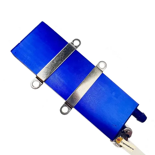 Miniatura 4 de Lsgoodcare Bloque de enfriamiento de agua de aluminio 1.575x4.724 in disipador de calor pulido azul con tubo y hebillas de bloque de agua para PC PC