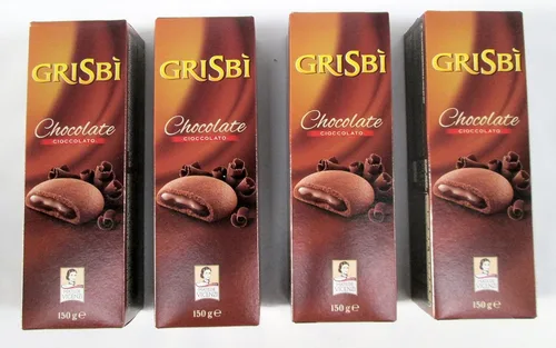 Vicenzi: Galletas de chocolate "Grisbi Cioccolato" 5.29 onzas (5.29 oz) Paquetes (paquete de 4) [Importación italiana]