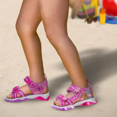 Miniatura 2 de Nickelodeon Zapatos iluminados de Paw Patrol para niñas, sandalias de verano, zapatos de agua para niños, Skye Everest, correa ajustable para playa