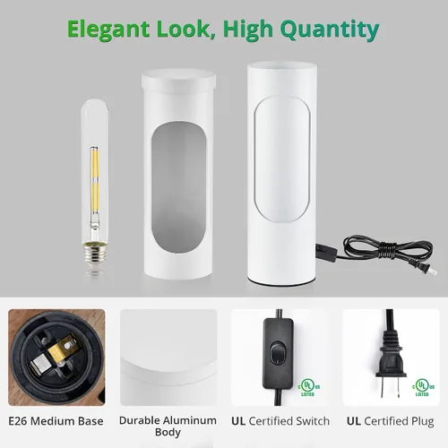 Miniatura 4 de LEDIARY Lámpara kosher, lámpara de lectura para shabbos, lámparas de mesa blancas y luz nocturna para sala de estar, dormitorio, bombilla T10
