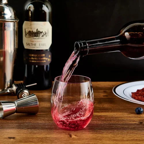 Miniatura 4 de FOCUSLINE Paquete de 32 copas de vino de plástico sin tallo, vasos de vino desechables transparentes de 12 onzas, copas de vino de plástico