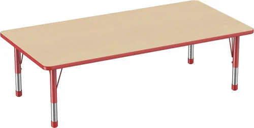 Miniatura 27 de FDP - Mesa rectangular para actividades escolares y aulas (24 x 36 pulgadas), patas gruesas para niños pequeños, altura ajustable de 15 a 24