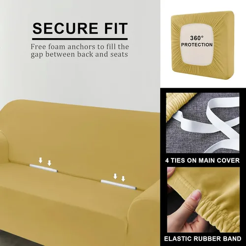 Miniatura 24 de Funda para Sofá de Terciopelo, Fundas Elásticas para Sofá para Funda Principal Separada/Respaldos y Cojines de Asiento, Funda para Sofá, para Fundas