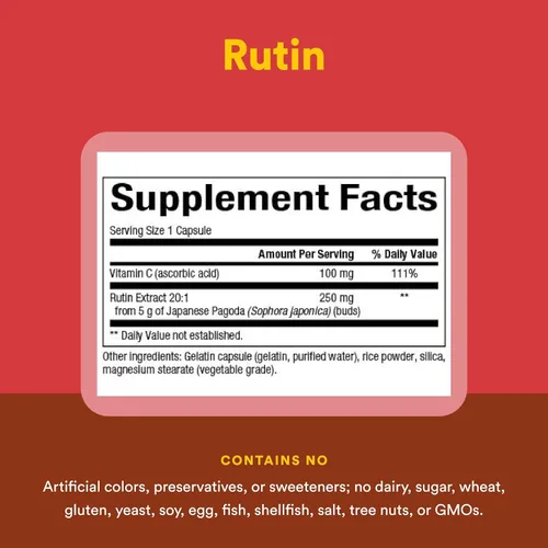 Miniatura 4 de Natural Factors - Rutina 250 mg, un bioflavinoide cítrico, 90 cápsulas