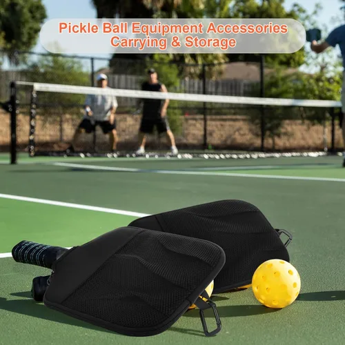 Miniatura 6 de Cosmos 2 piezas de Pickleball Paddle Cover Paddle Case Bag Pickleball Raqueta Sleeve y Ball Storage Mesh Pocket para Pickle Ball Equipamiento De