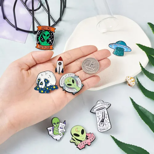 Miniatura 176 de Pandahall - Broches esmaltados de aleación con varios temas, broche de solapa, juego de pines esmaltados