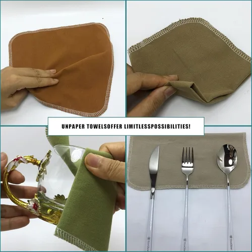 Miniatura 5 de Paquete de 20 rollos de toallas de papel reutilizables, juego de servilletas lavables, juego de 4 colores, paquete de 20 toallas sin papel, 100%