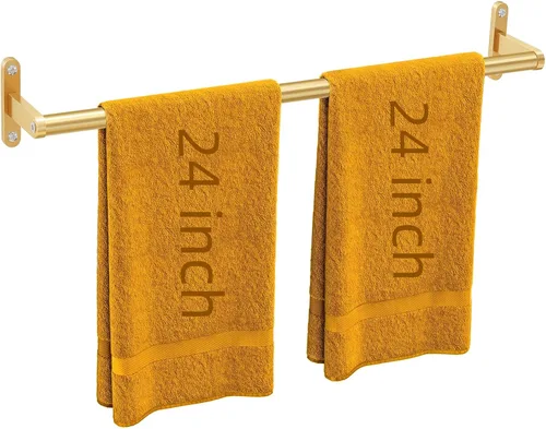 Miniatura 10 de KLJKPA Toallero de baño de 16 pulgadas, toallero para baño montado en la pared, moderno y resistente soporte para toallas de mano de acero Negro