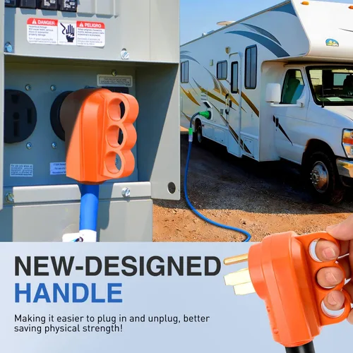 Miniatura 7 de Nilight Enchufe de repuesto para autocaravana de 50 amperios, 125/250 voltios, macho con mango ETL listado NEMA 14-50P para caravana, autocaravana