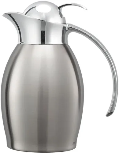 Miniatura 3 de Service Ideas Nicollet Carafe, Vacuum Insulated, 20oz, Push-button Lid NIC06BSPBBX in 0.6 Liter Black Onyx, Stainless Vacuum Insulated, Stainless