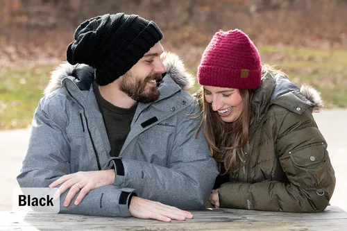 Miniatura 345 de Funky Junque Gorro de moda de punto trenzado de talla extragrande, grueso, abrigado, suave y holgado