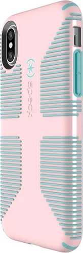 Miniatura 5 de Speck Productos CandyShell Grip Funda para iPhone XS/iPhone X - Cuarzo Rosa/Azul Río