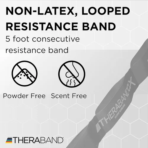 Miniatura 2 de THERABAND CLX Resistance Band with Loops, 5-Foot Band Nivel 6 / Super Heavy - Plata