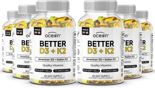 Miniatura 8 de Organics Ocean Better D3 + K2-100% Suplementos Orgánicos de VIT D3 y K2 con Máxima Biodisponibilidad – Apoya la Densidad Ósea, Equilibrio de Calcio