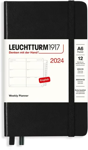 Miniatura 13 de LEUCHTTURM1917 - Agenda semanal 2024 con folleto adicional, bolsillo (A6) tapa dura, azul marino (1 de enero - 31 de diciembre de 2024)
