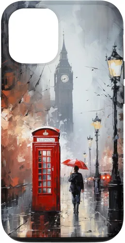 Miniatura 28 de Funda para iPhone 11 Pro Wet London Iconic Red Phone Booth Clocktower Art Cover