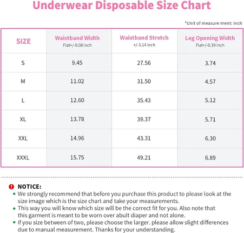 Miniatura 3 de Ropa interior desechable unisex para incontinencias o maternidad, M, 10 piezas, 1