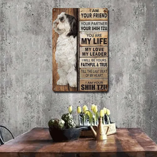 Miniatura 86 de Letrero de metal con texto en inglés "I Am Your Friend", regalo para los amantes de Weimaraner, arte de pared vintage, letreros de barra