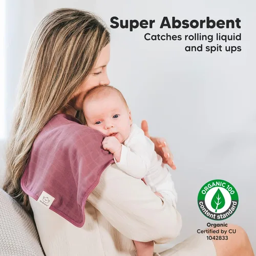 Miniatura 7 de KeaBabies Paquete de 8 baberos orgánicos para niñas y niños y 5 paños de muselina para bebés, niños y niñas, baberos de dentición para niños