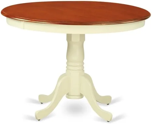 Miniatura 3 de East West Furniture HLIP3-BMK-W - Juego de comedor de 3 piezas que contiene una mesa de comedor redonda con pedestal y 2 sillas de cocina, 42 x 42