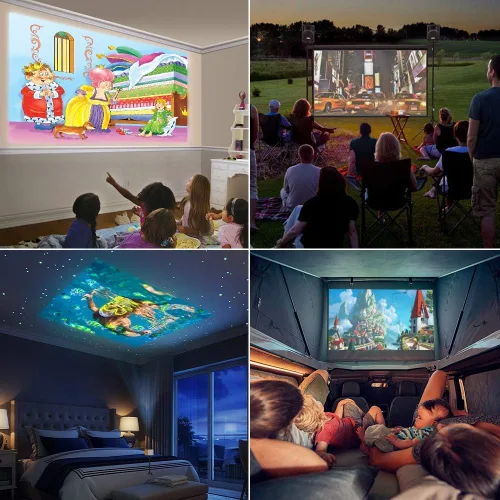 Miniatura 3 de Mini proyector, proyector portátil PVO para dibujos animados, regalo para niños, proyector de cine al aire libre, proyector de video LED Pico