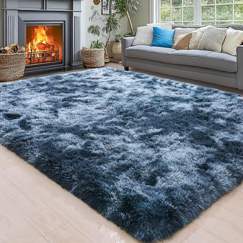 Miniatura 229 de Alfombras de área de 8x10 para sala de estar, alfombra shaggy grande ultra suave y esponjosa para dormitorio, alfombras de felpa mullida Blanco crema