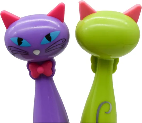 Miniatura 2 de 6 bolígrafos de gato genial, bolígrafos de gato de dibujos animados, bolígrafos novedosos de animales con 6 recambios de tinta negra para escuela