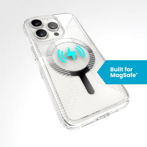 Miniatura 5 de Funda transparente Speck para iPhone 15 Pro - Delgada, diseñada para MagSafe, protección contra caídas con agarre - resistente a rayones
