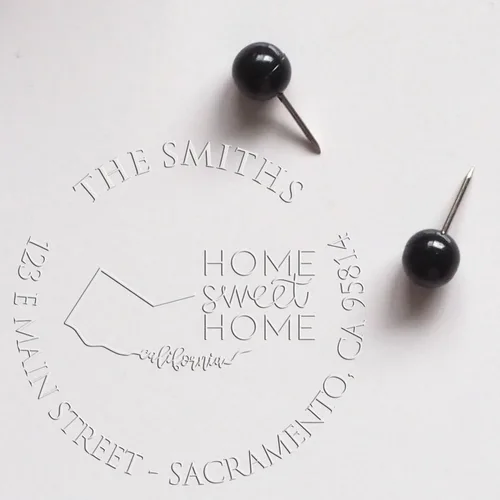 Miniatura 232 de Sello en relieve de dirección personalizado para nuevos propietarios de viviendas, sello redondo de 1-5/8 para dirección de casa, estampado
