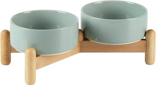 Miniatura 37 de Havniva Cuenco elevado de cerámica de 6.1 pulgadas para perros con soporte para platos de perros de razas pequeñas y medianas, cuenco de comida y 2