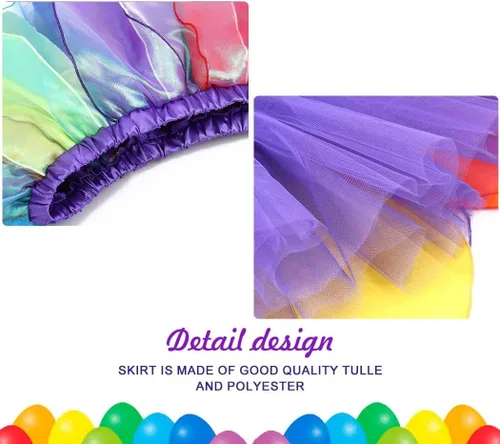 Miniatura 4 de Nicute Falda de baile arco iris, falda de vientre de pétalos, falda de tul en capas, falda de elfo en capas, falda de fiesta, disfraz para mujeres