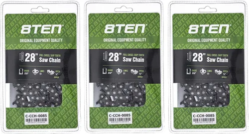 Miniatura 5 de 8TEN Cadena de motosierra semi cincel de 6 pulgadas .050 1/4 42 DL para Worx WG320 Black & Decker LLP120 (paquete de 3)