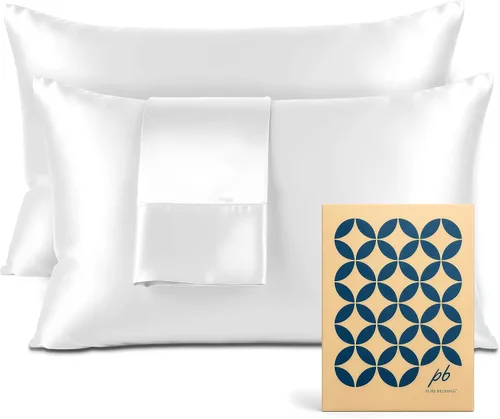 Miniatura 21 de Pure Bedding Sábanas de satén individuales [3 piezas, plateadas] Juego de sábanas sedosas de lujo para hotel, juego de sábanas de microfibra extra