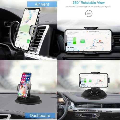 Miniatura 2 de Soporte para teléfono celular, soporte de fricción para puf, 2 en 1 y soporte de ventilación de aire, para iPhone, Android y otros teléfonos