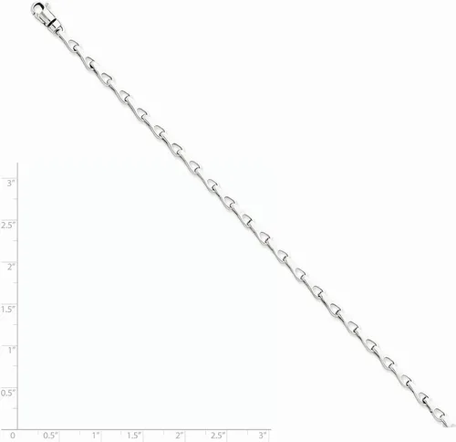 Miniatura 2 de Sólido 14K oro blanco Fancy Enlace Cadena de 35mm