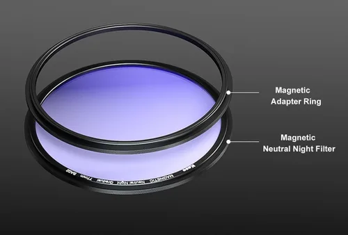 Miniatura 3 de Kase Wolverine - Filtro magnético de reducción de contaminación de luz nocturna neutra de 4.409 in con anillo adaptador de lente para cielo