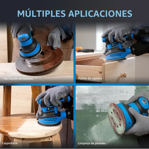 Miniatura 6 de S SATC - 72 discos de lija adhesivos de gancho y bucle de 5 pulgadas de 8 agujeros para lijadora orbital aleatoria 40 60 80 120 180 240 320 granos