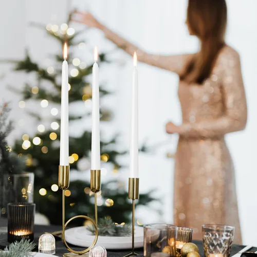 Miniatura 4 de Paquete de 30 velas cónicas blancas - 10 pulgadas sin goteo, sin humo y sin perfume Larga duración 8 horas Velas altas vertidas a mano Velas