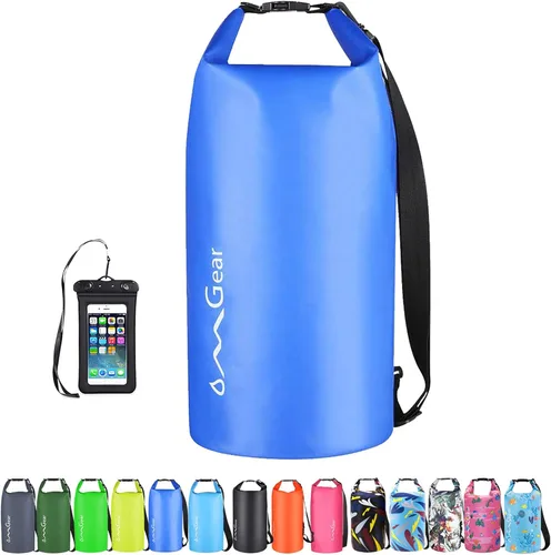 Miniatura 10 de OMGear - Bolsa seca impermeable y bolsa para teléfono, bolsa flotante de 40L/30L/20L/10L/5L para kayak, navegación, actividades al aire libre verde