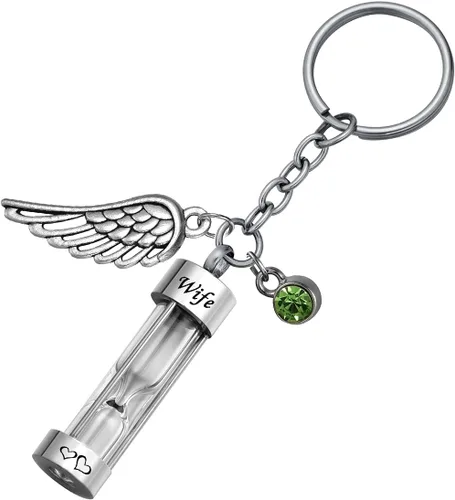 Miniatura 30 de Llavero de reloj de arena para cenizas, colgante de urna conmemorativa, recuerdo de cremación, joyería para tía, Aunt