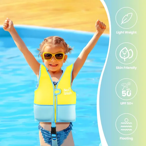 Miniatura 2 de Chaleco de natación para niños de neopreno con correa de seguridad ajustable para edades de 1-3 y 3-6 años KS-GB